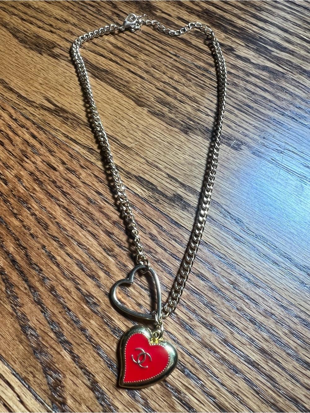 Chanel Button Heart Necklace